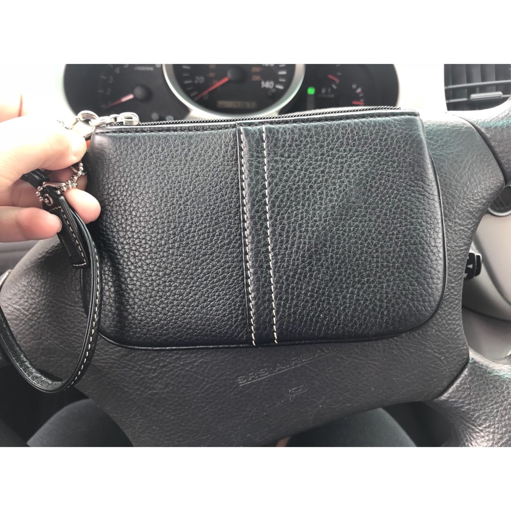 Leather coach wristlet